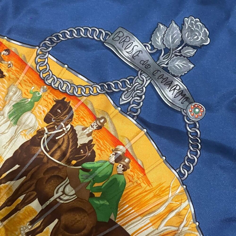 Hermes Blue Brise De Charme Printed Silk Square Scarf - Picture 7 of 9
